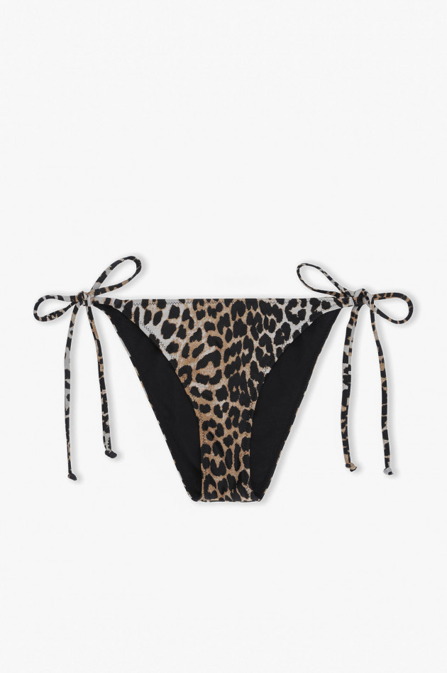 Ganni Bikini Bottom Mit Leo Print Gruener At
