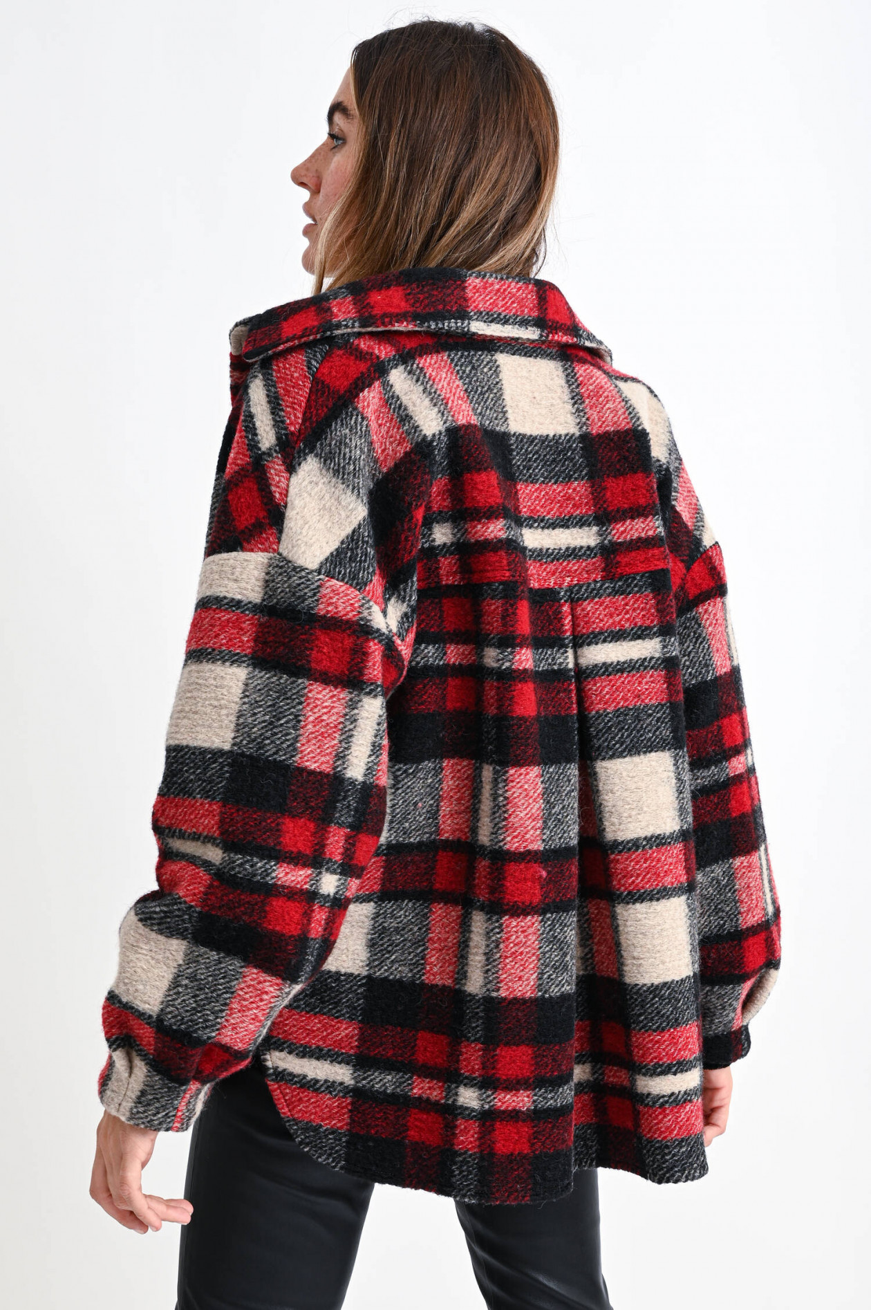 1868 Karierte Hemdjacke in Rot/Beige/Schwarz GRUENER.AT