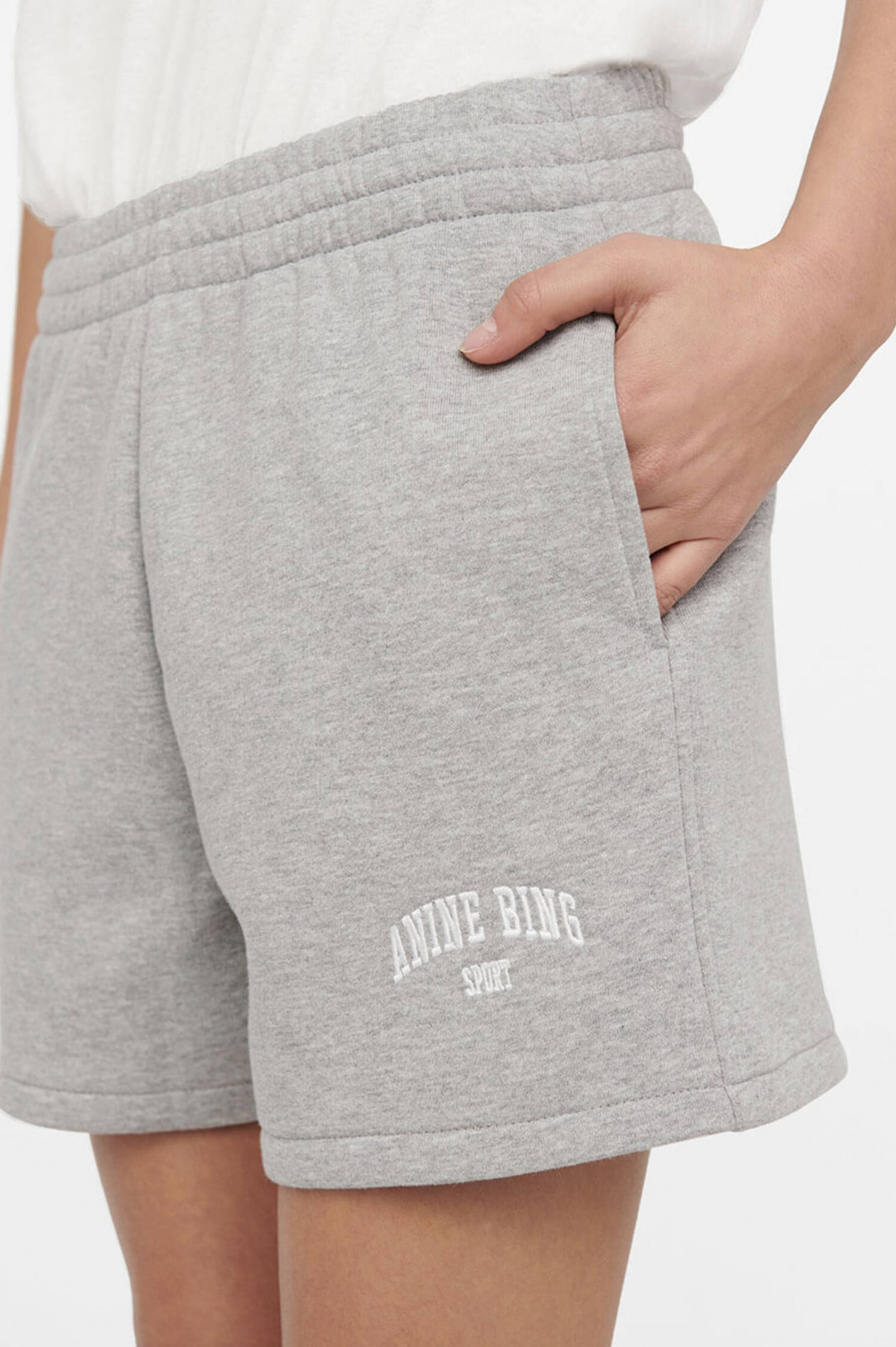 Damen Bekleidung Kurze Hosen Mini Shorts Anine Bing Baumwolle Shorts Aus Baumwollmischung Mit Logo zane in Grau 