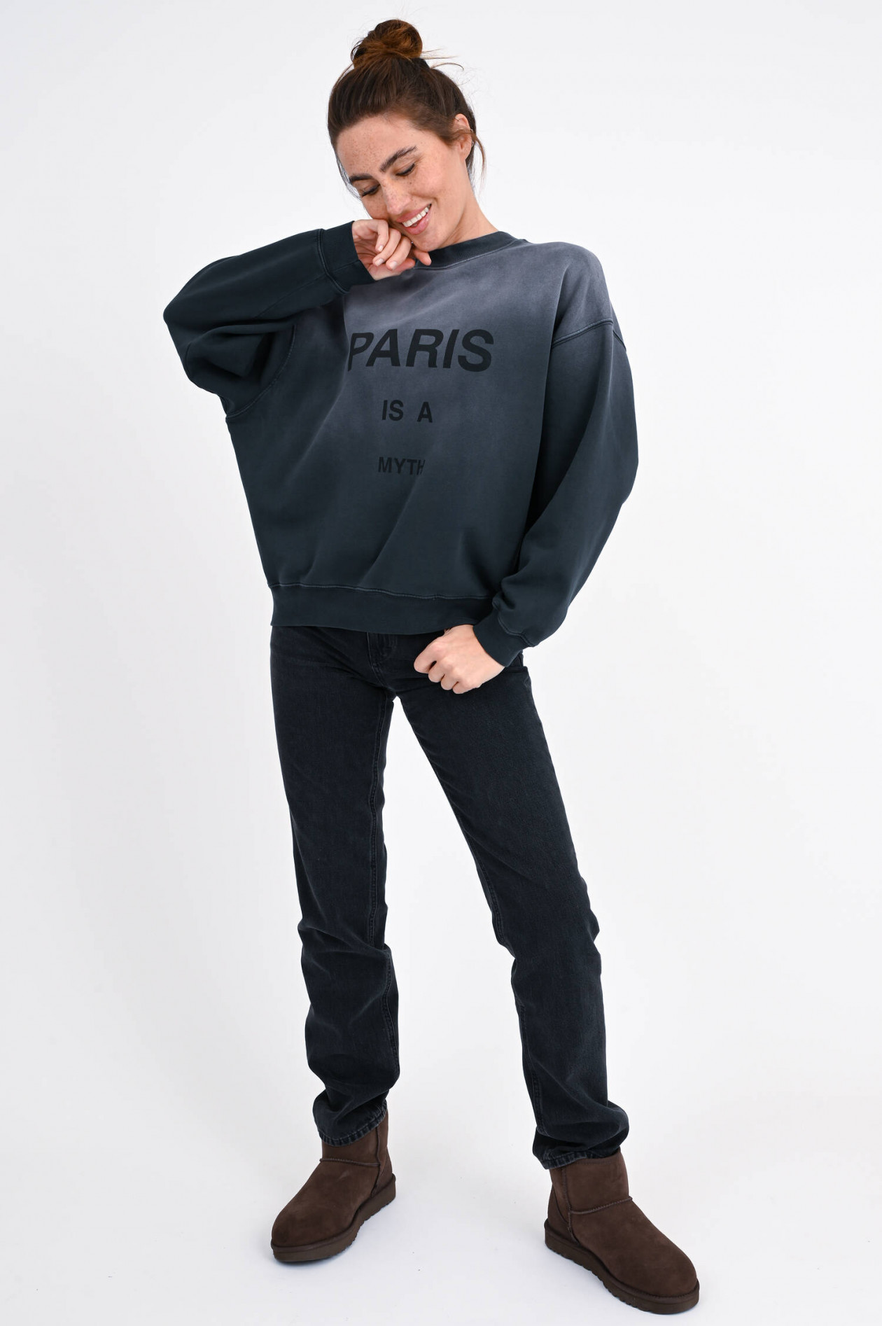 Anine Bing Sweater JACI PARIS IS A MYTH in Grau GRUENER.AT