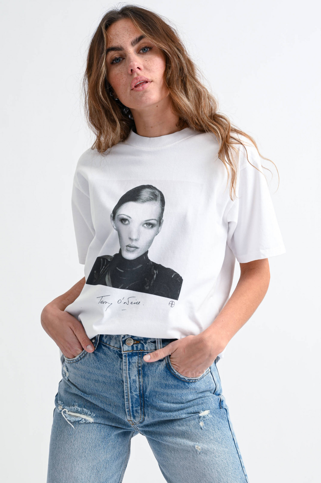 Anine Bing T-Shirt KATE MOSS in Weiß | GRUENER.AT