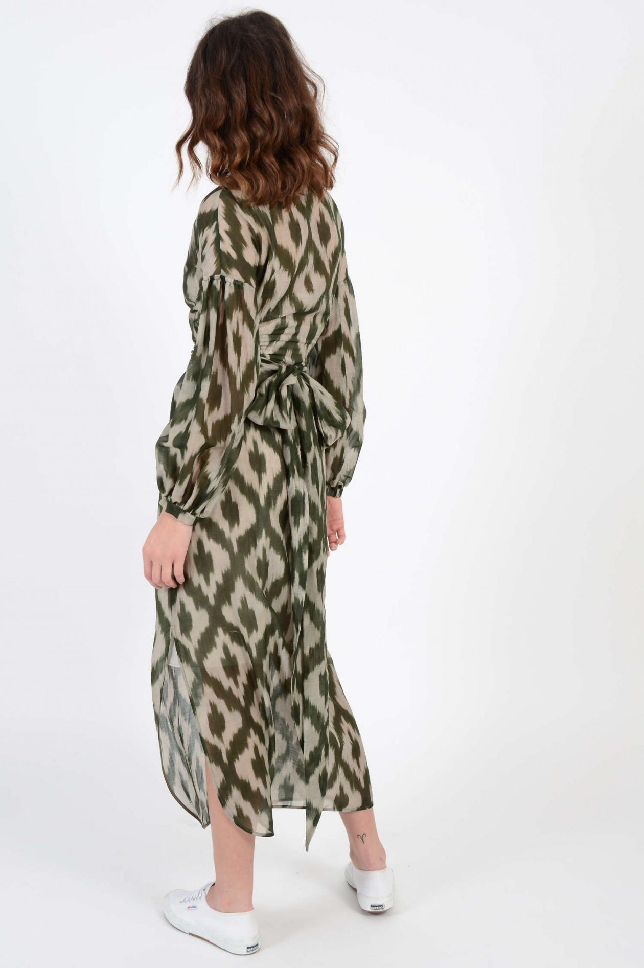 Bazar Deluxe Kleid Mit Marrakesch Gurtel In Beige Grun Gruener At