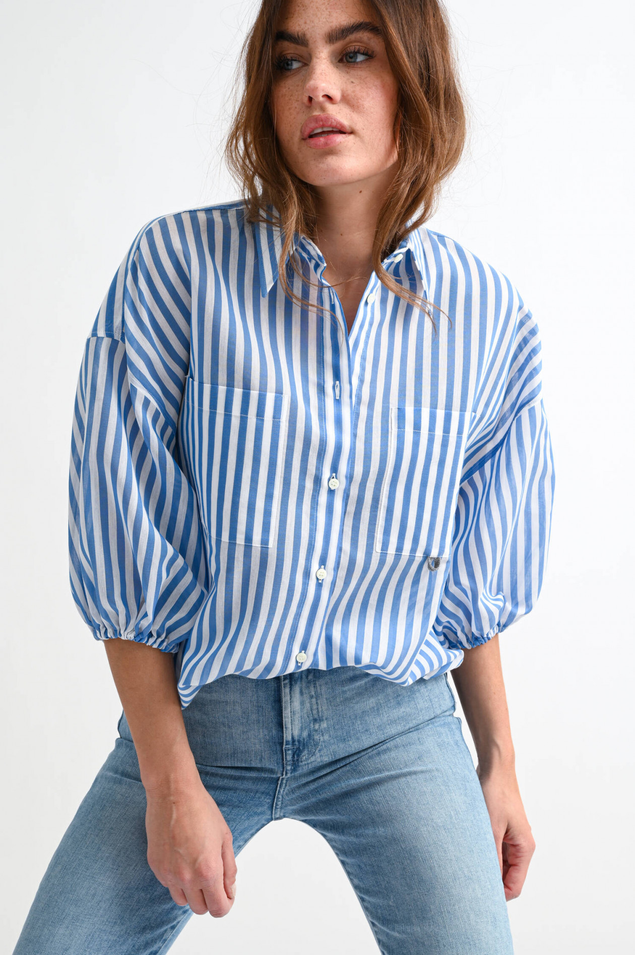 blau weiss bluse