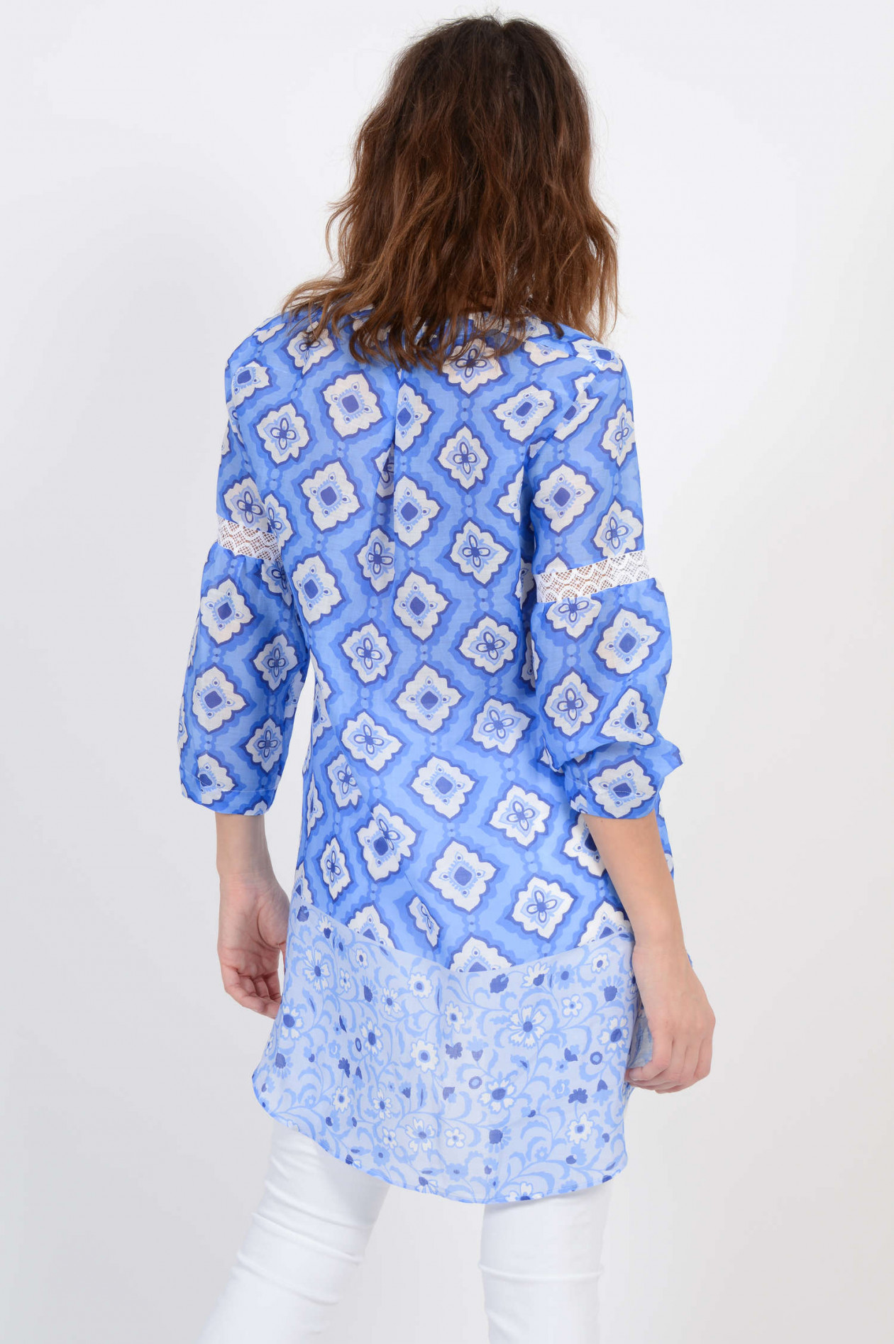 Tunika blau gemustert clearance