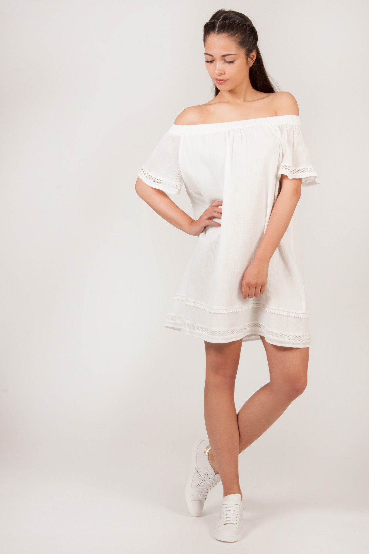 Carmenkleid weiß clearance