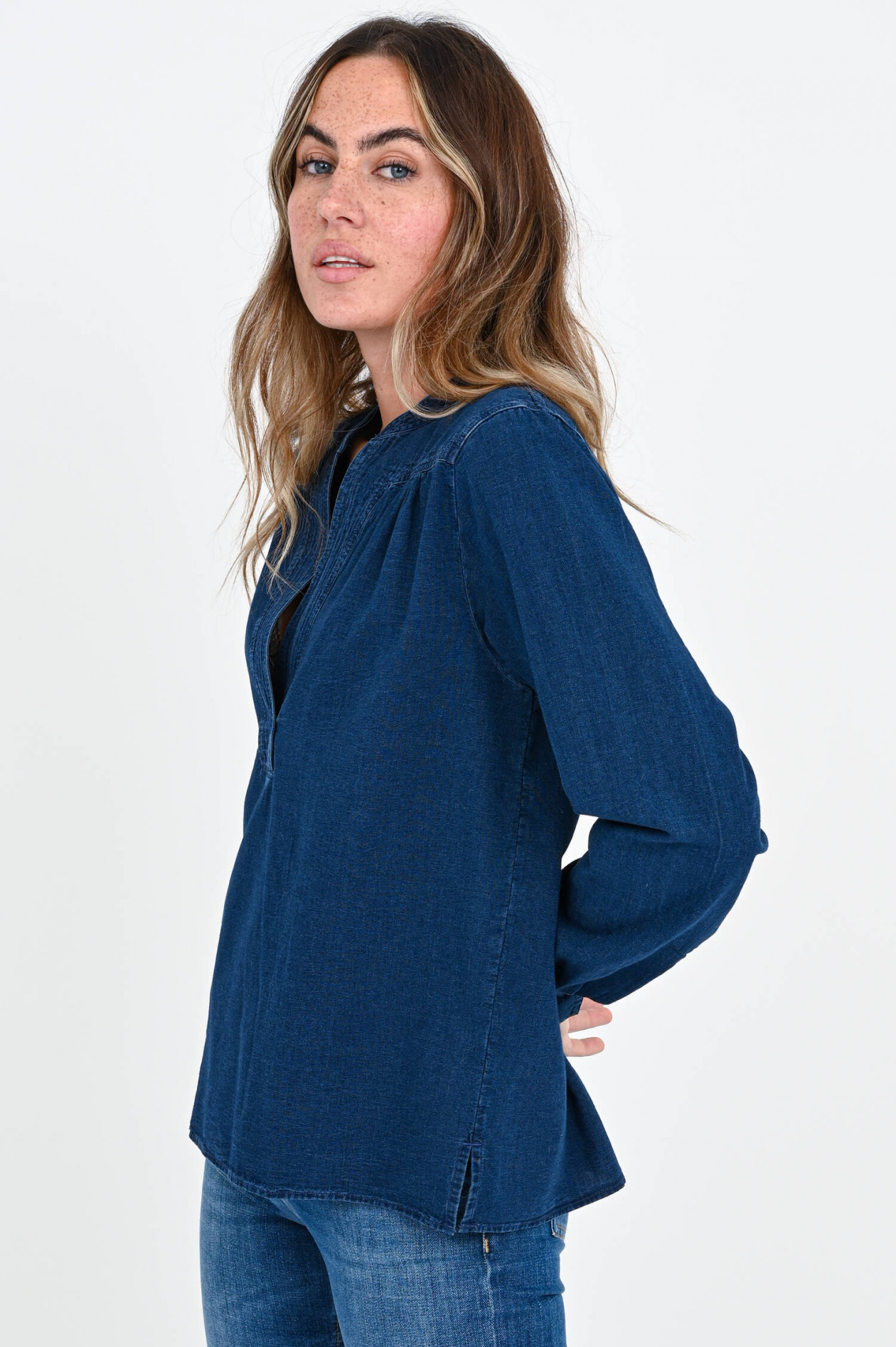 Closed Jeans-Bluse mit Tunika-Ausschnitt in Dunkelblau | GRUENER.AT