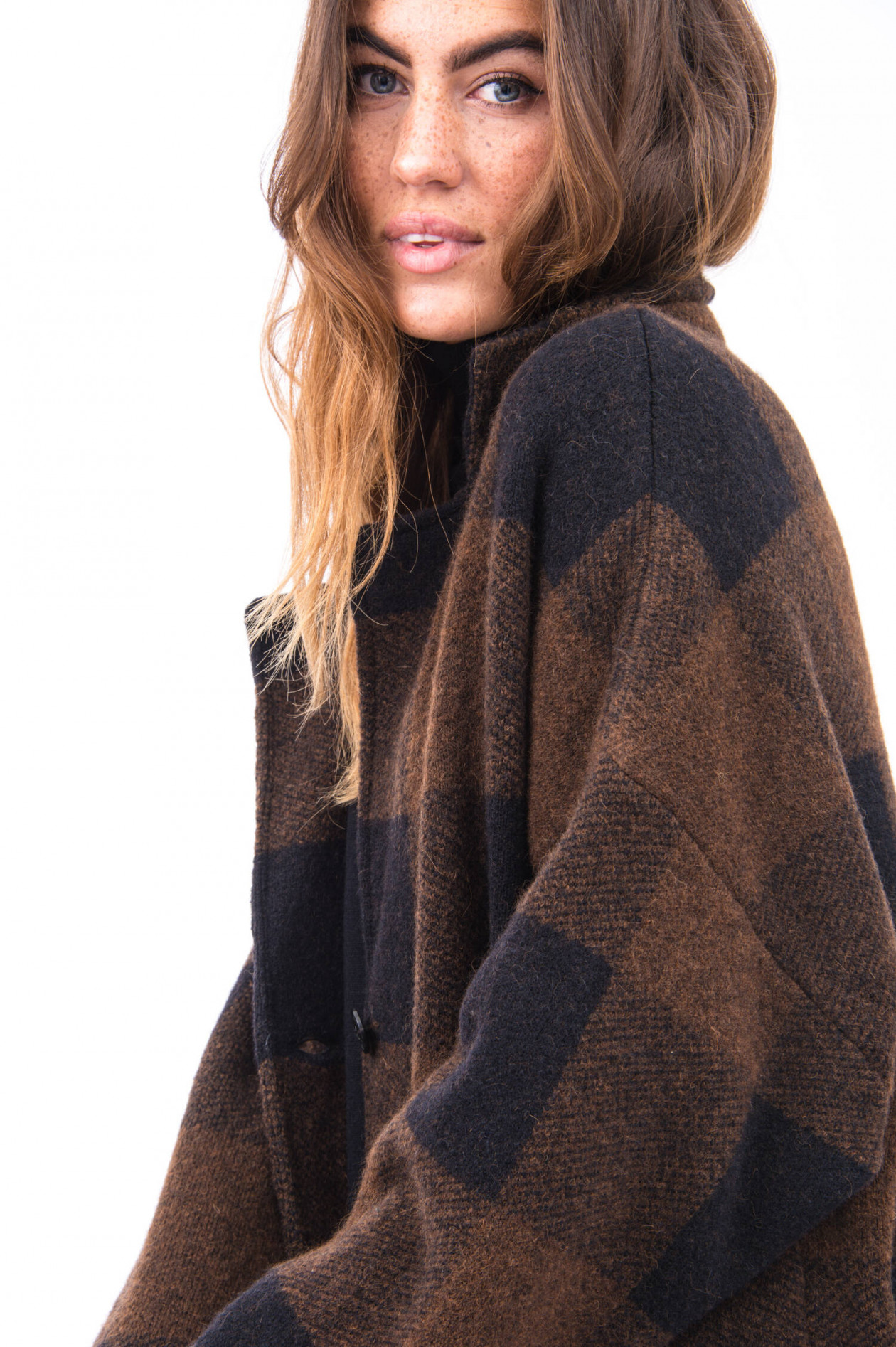 Closed Oversized Jacke im Karo-Design in Braun/Schwarz | GRUENER.AT
