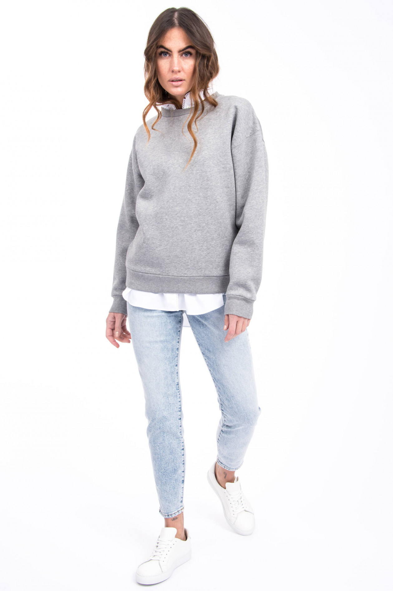 Closed pullover grau
