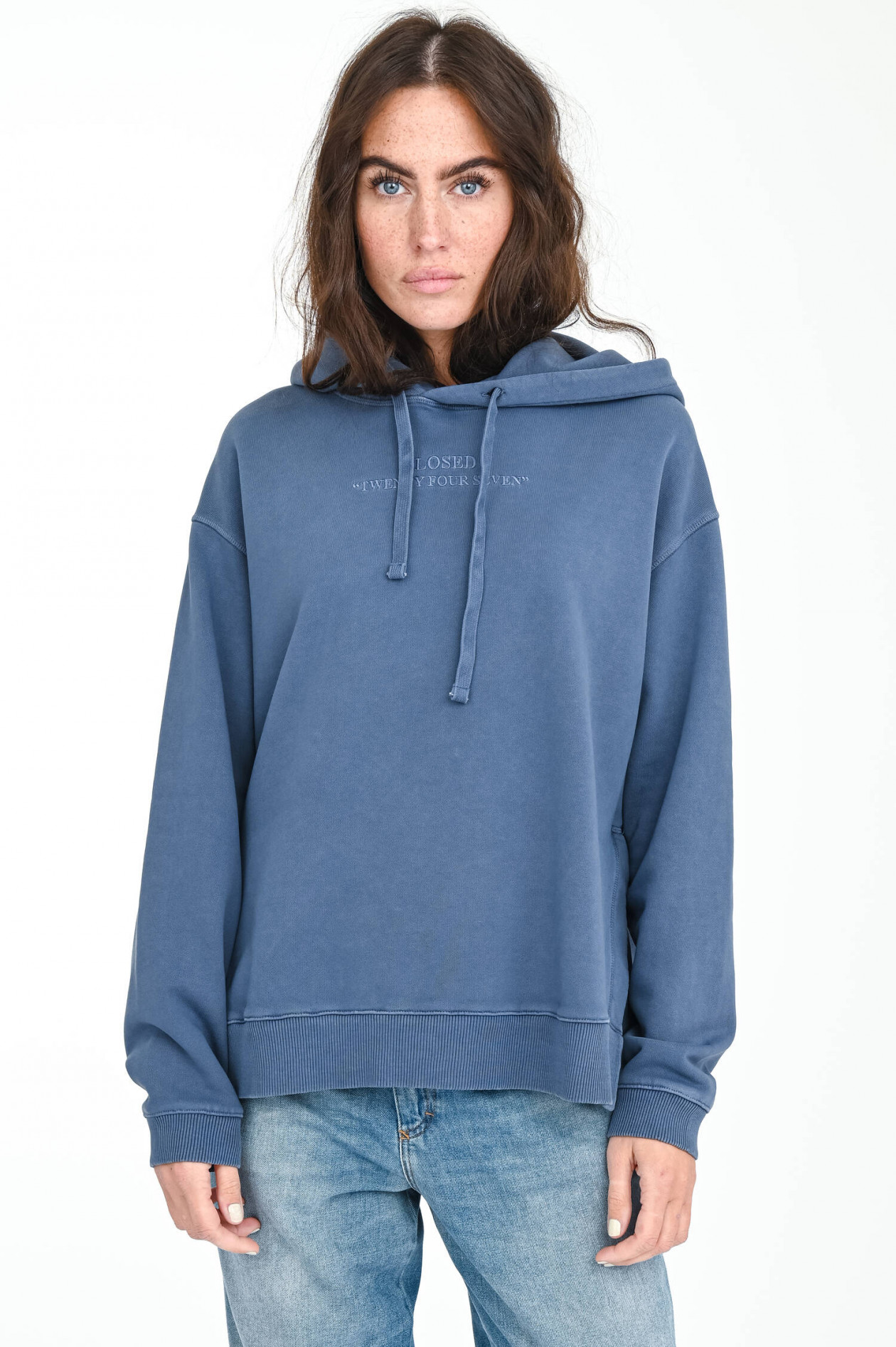 Oversized Hoodie in Taubenblau