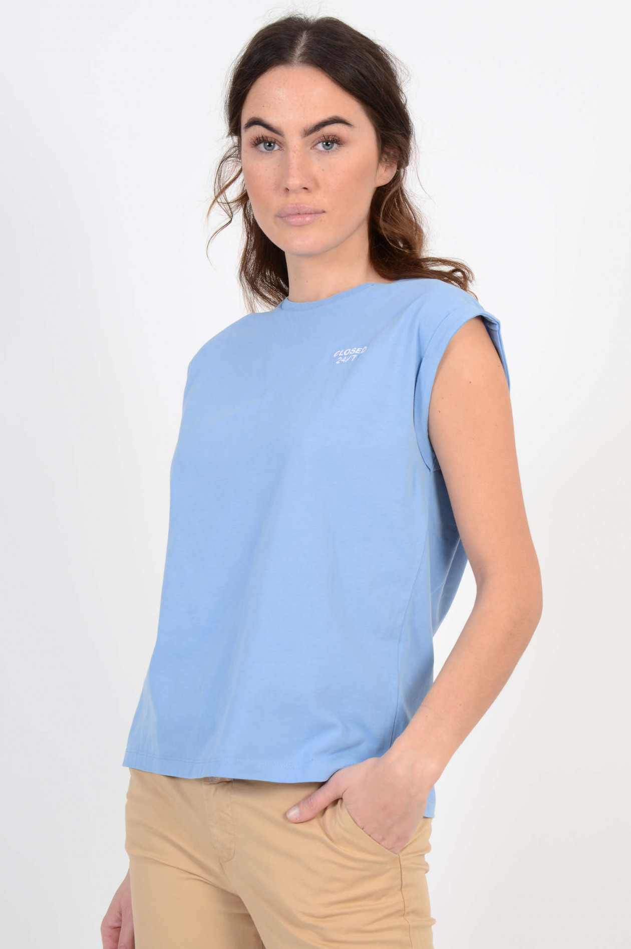 Damen Oberteile Closed Oberteile Closed Baumwolle T-shirts in Blau 