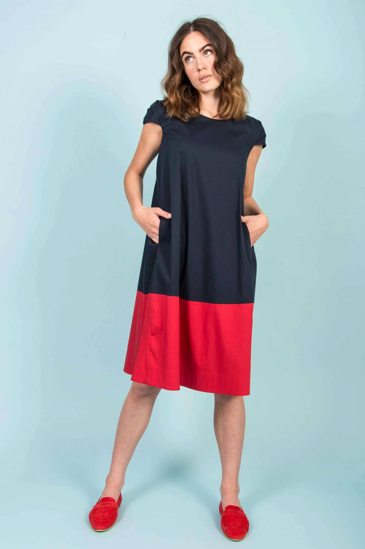 Blau rotes kleid clearance