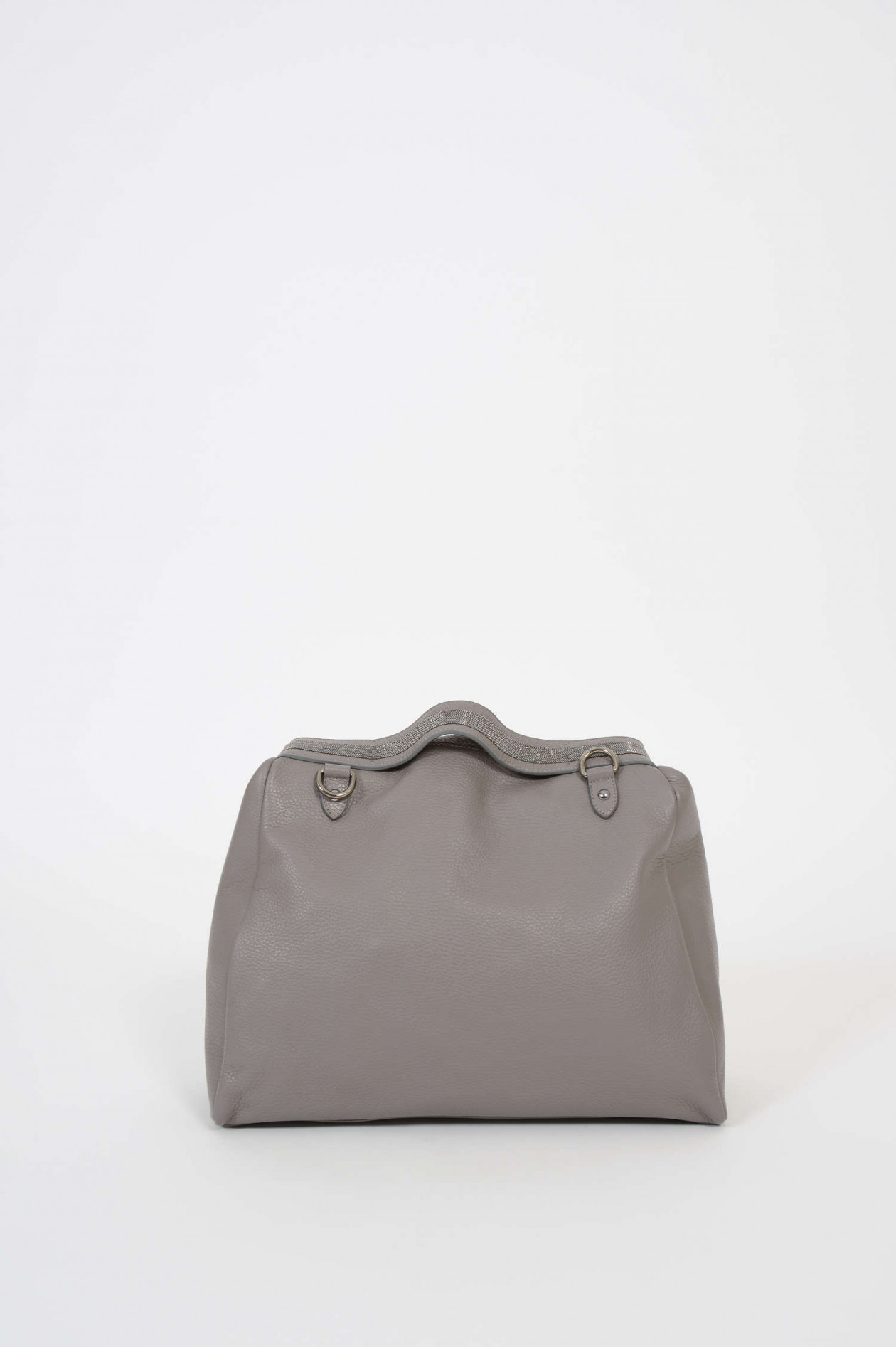 Tasche mit Schmuckstein Dekor in Taupe/Grau