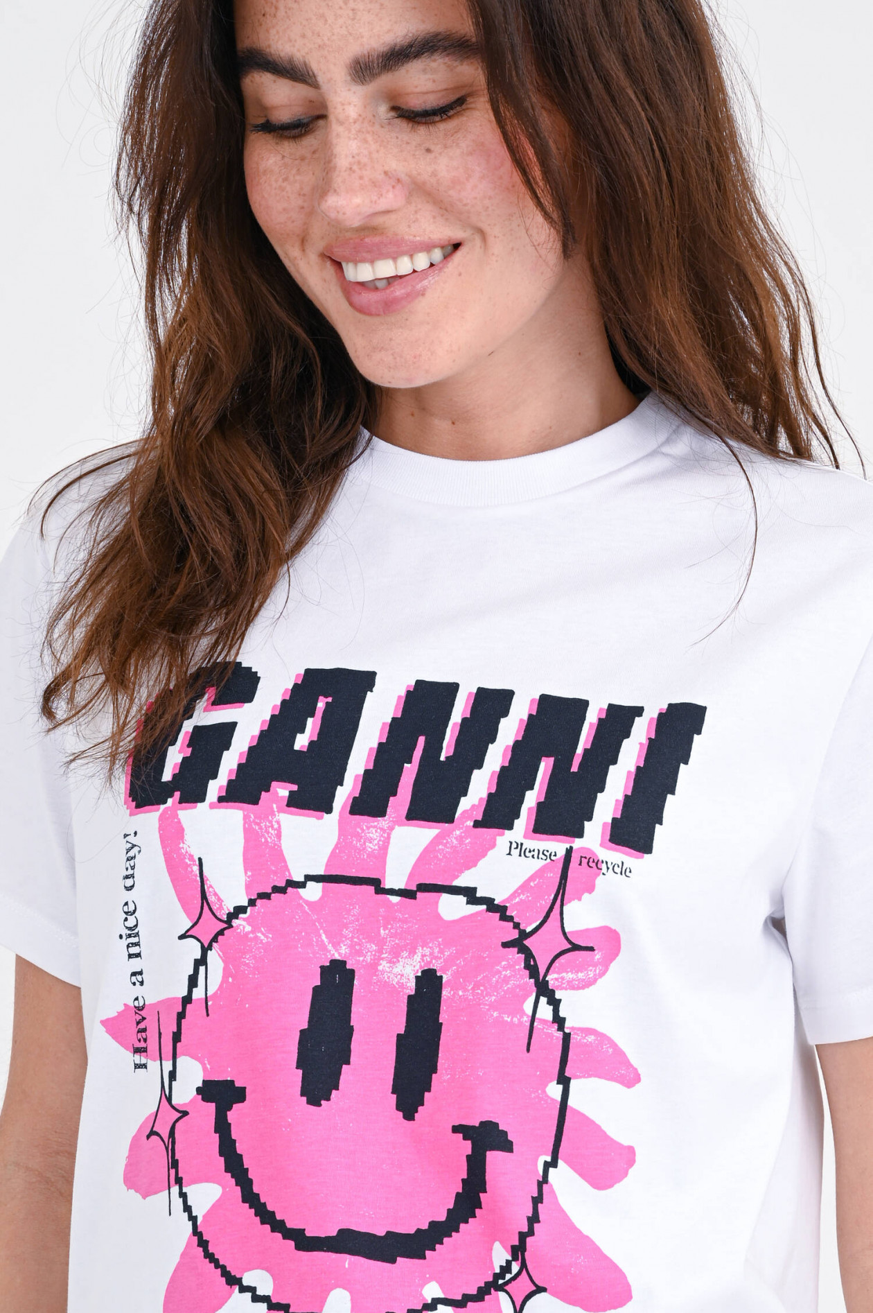 Ganni tシャツ　ラブクラブ　LOVECLUBプリント ホワイト Ganni tシャツラブクラブLOVECLUBプリント ホワイト