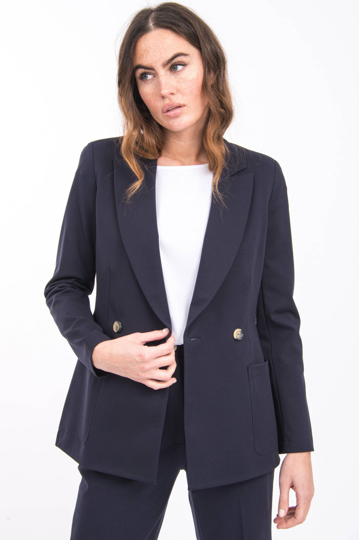 Harris Wharf London Blazer mit Schulterp lster in Midnight
