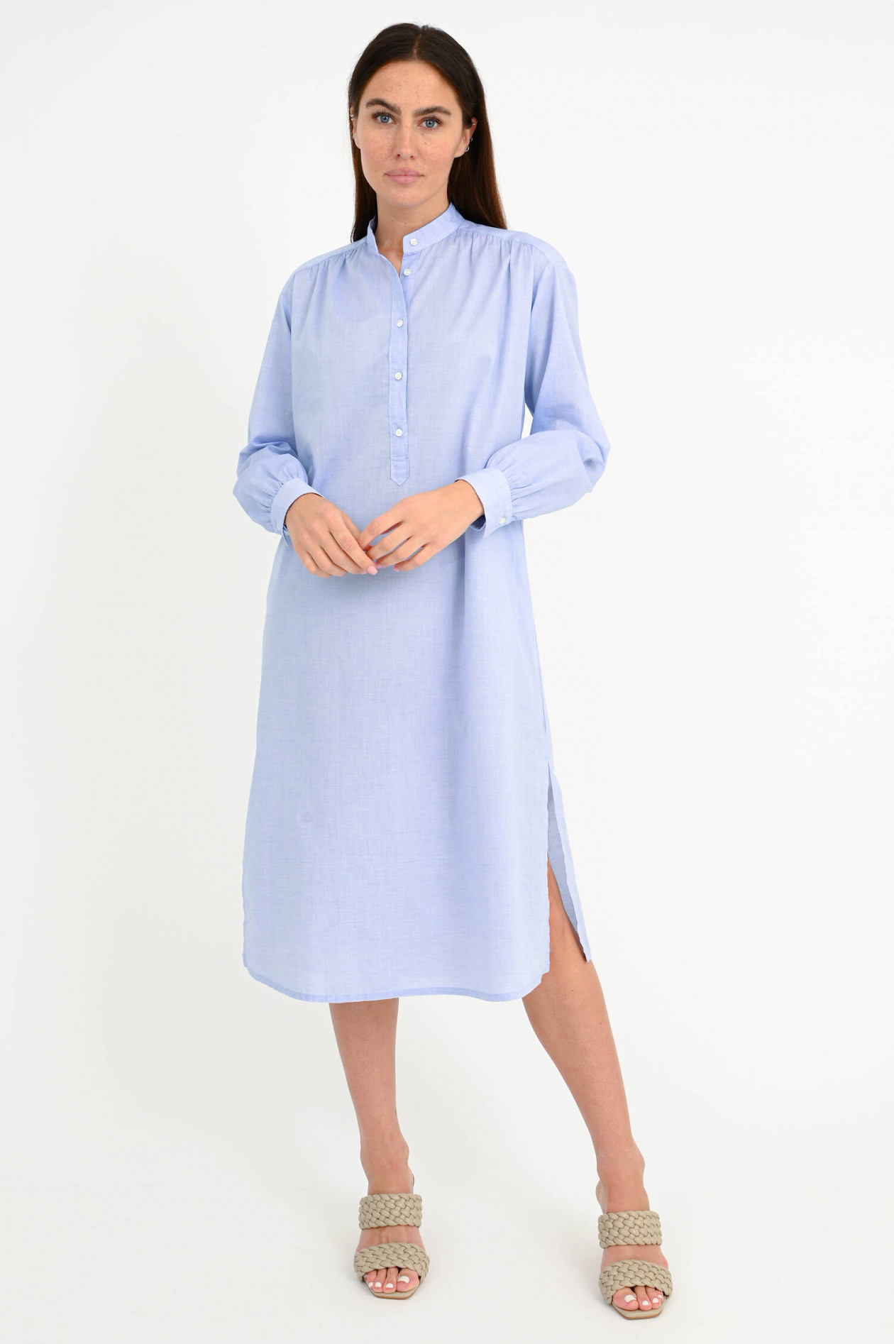 Hartford Blusenkleid mit Stehkragen in Blau meliert | GRUENER.AT