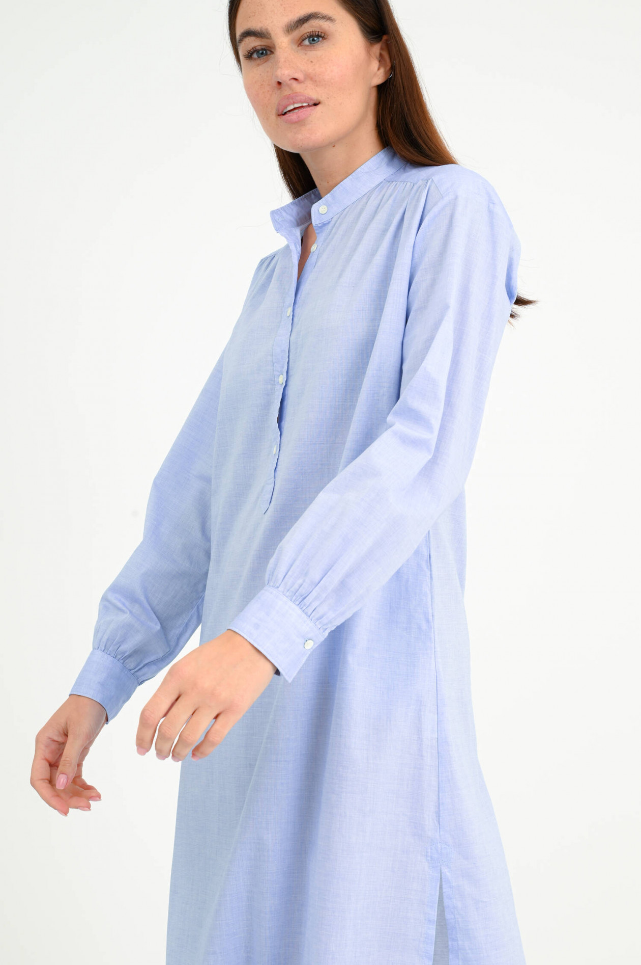Hartford Blusenkleid mit Stehkragen in Blau meliert | GRUENER.AT