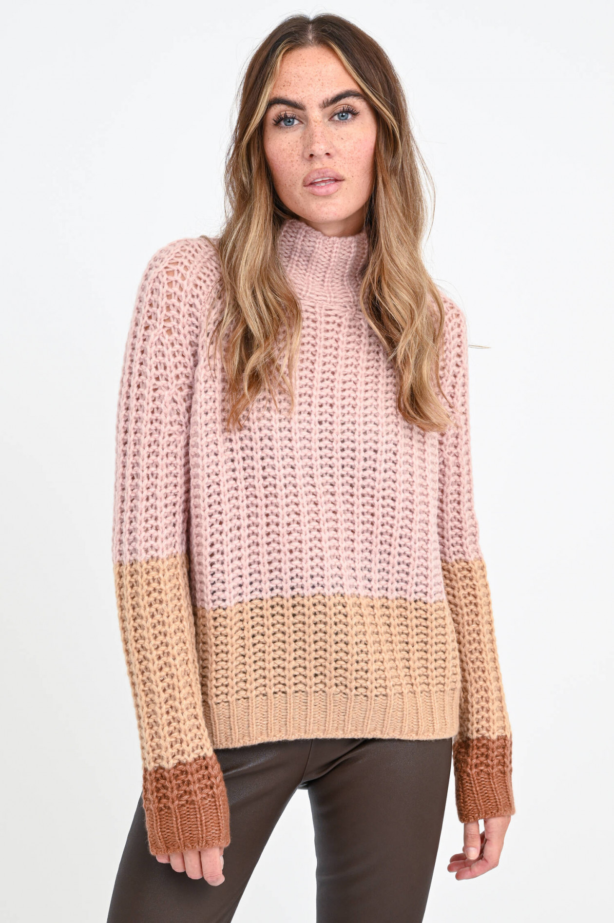 Hemisphere Kaschmir Seiden Mix Pullover in Rosa Camel Braun