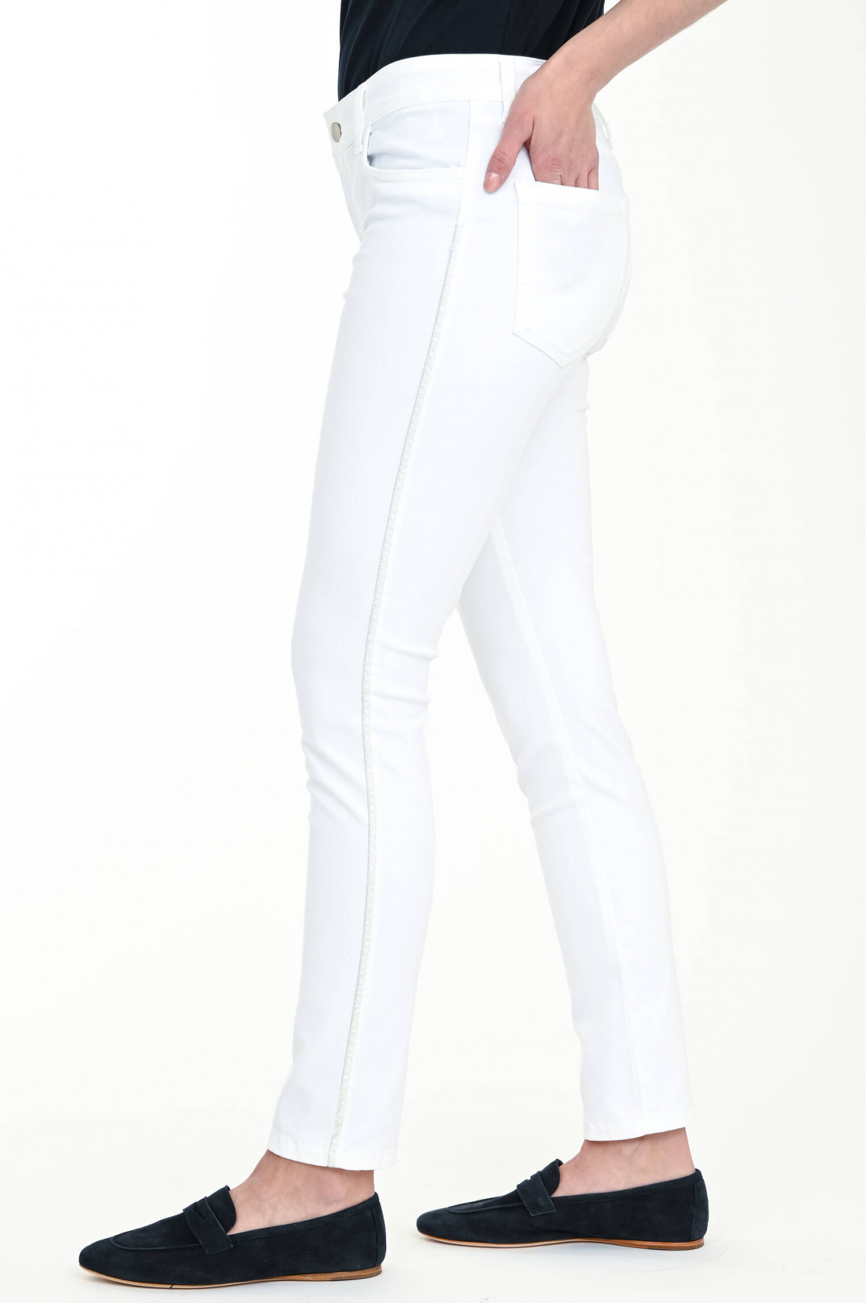 Weisse hose mit glitzerstreifen clearance