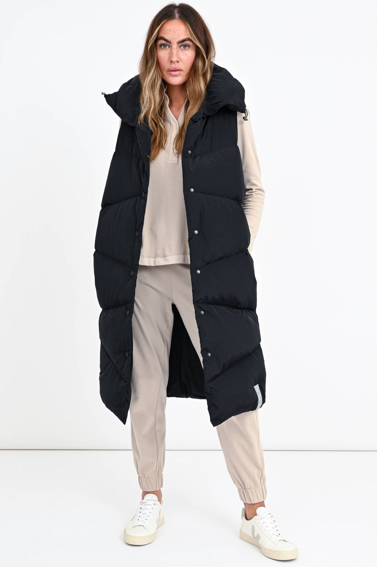 Daunen gilet lang clearance