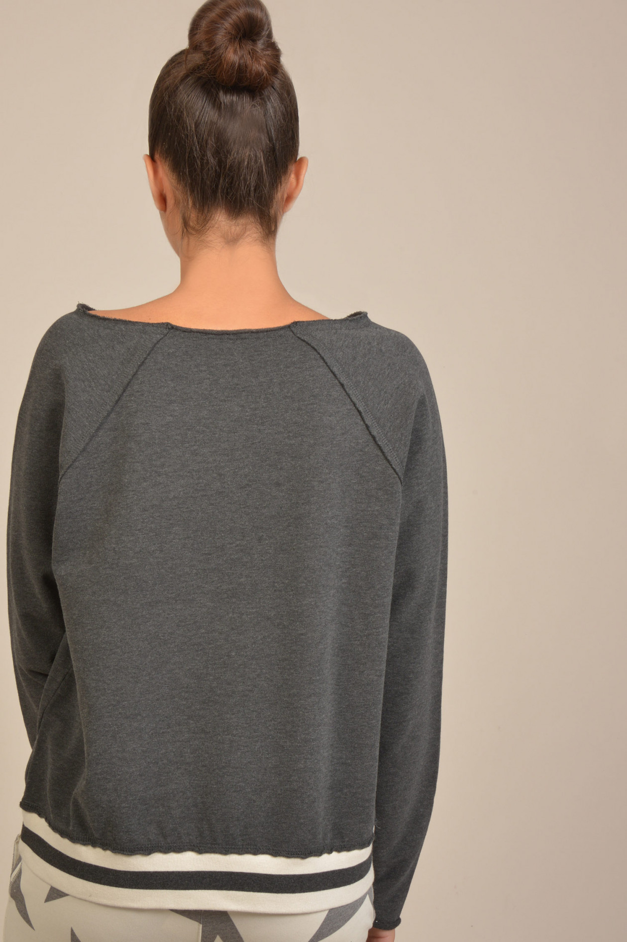 Juvia Sweater in Antra | GRUENER.AT Juvia Sweater mit Streifenbund in WeißRosa | GRUENER.AT