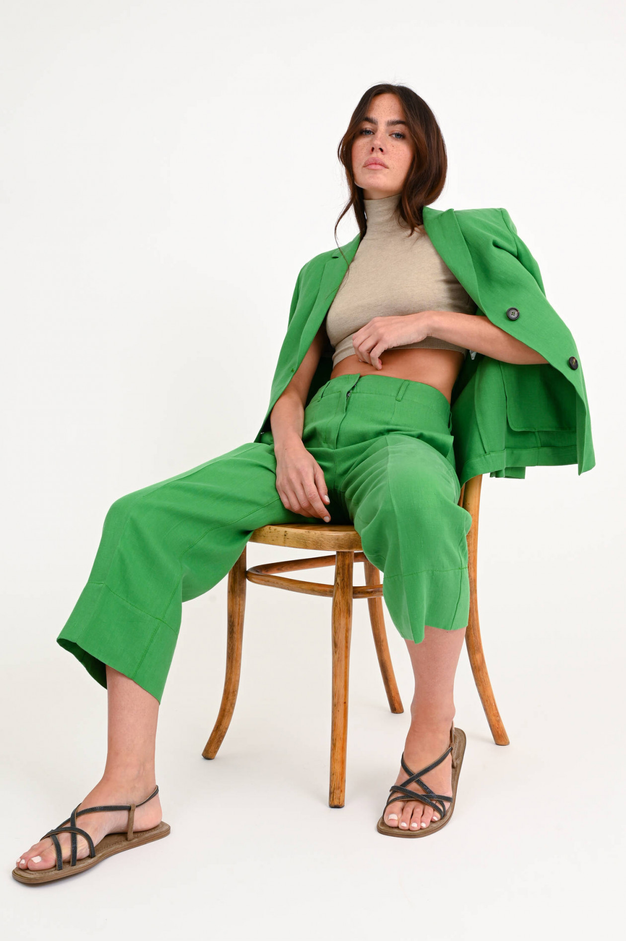 【送料&関税込】'S Max Mara Grass Green Linen Rebecca Pant S Max Mara Grass Green Linen Rebecca Pant | italist, ALWAYS