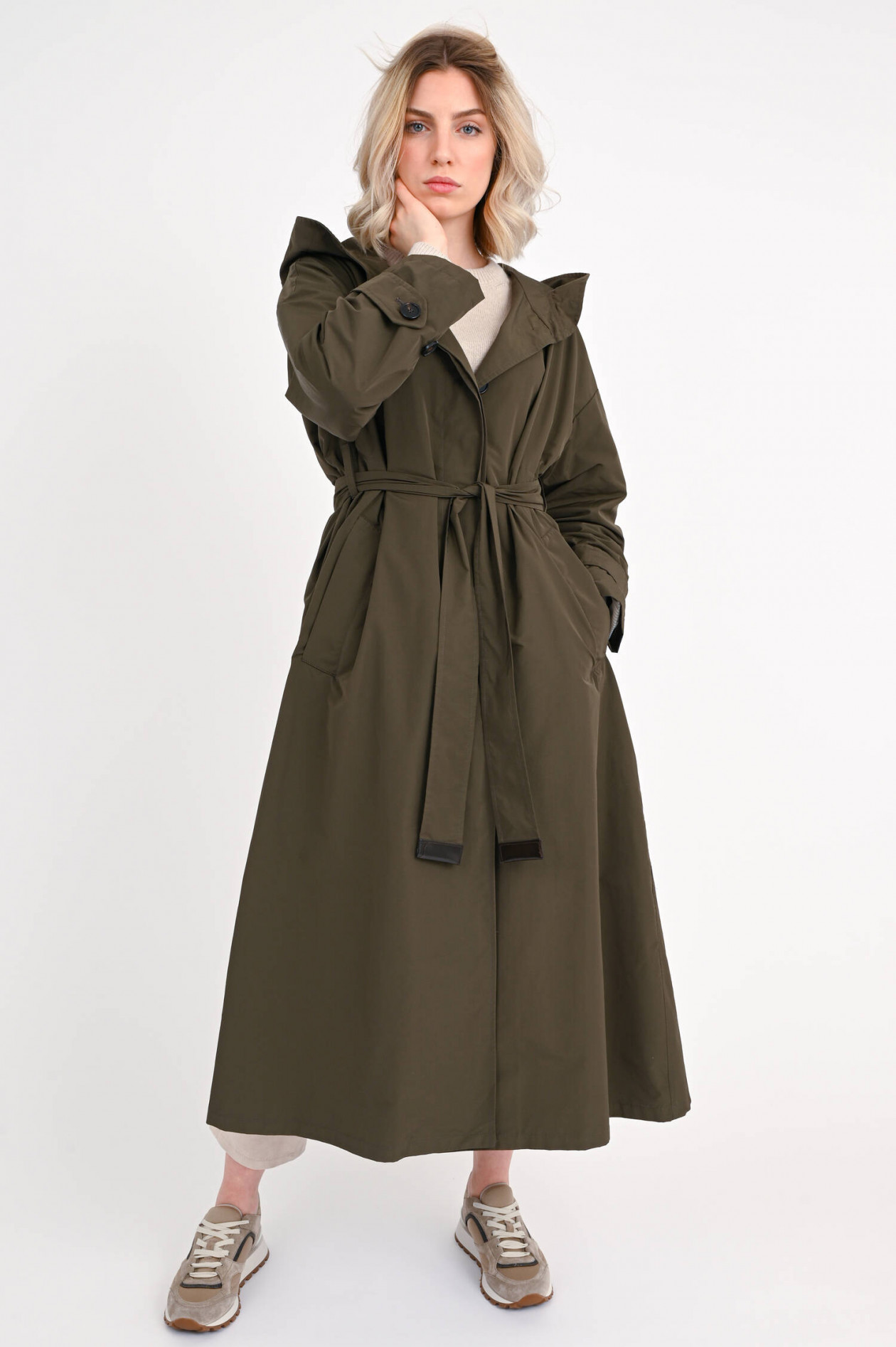 Max Mara The Cube Trenchcoat COTTONP in Khaki | GRUENER.AT