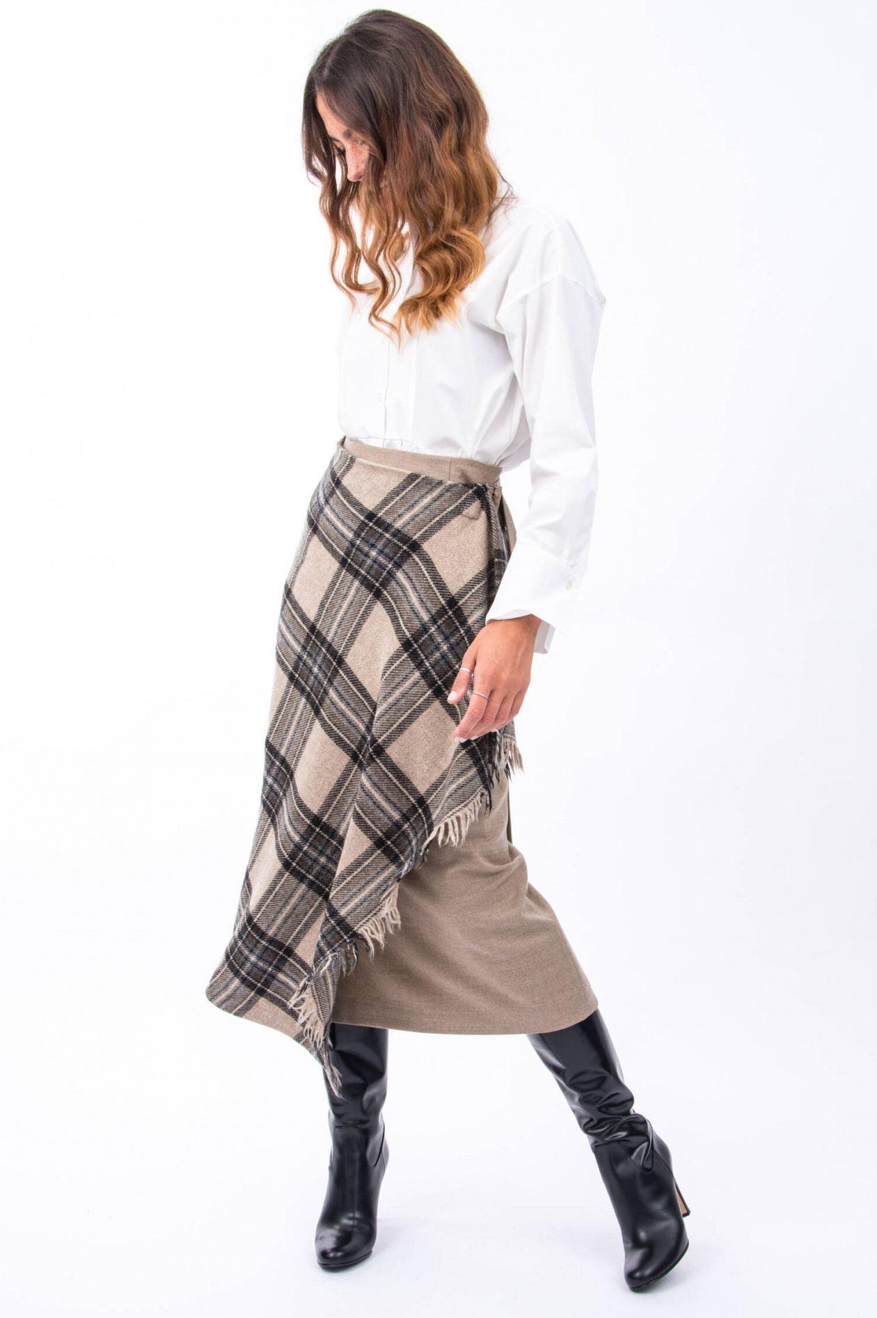 bleek Eerlijkheid plotseling Max Mara Weekend Wickelrock PIGNA in Beige/Anthrazit | GRUENER.AT