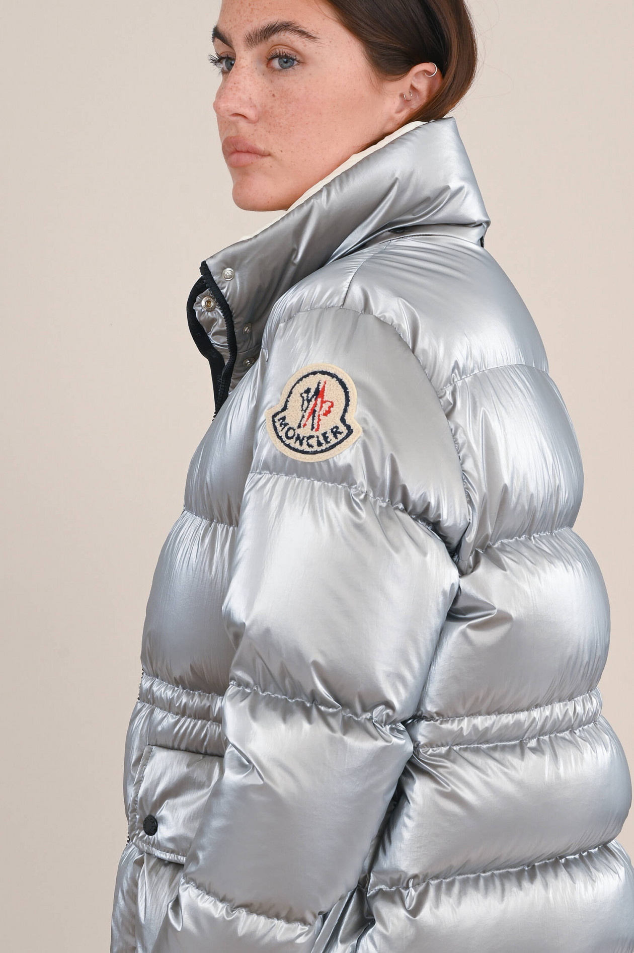 Moncler jacket womens silver store