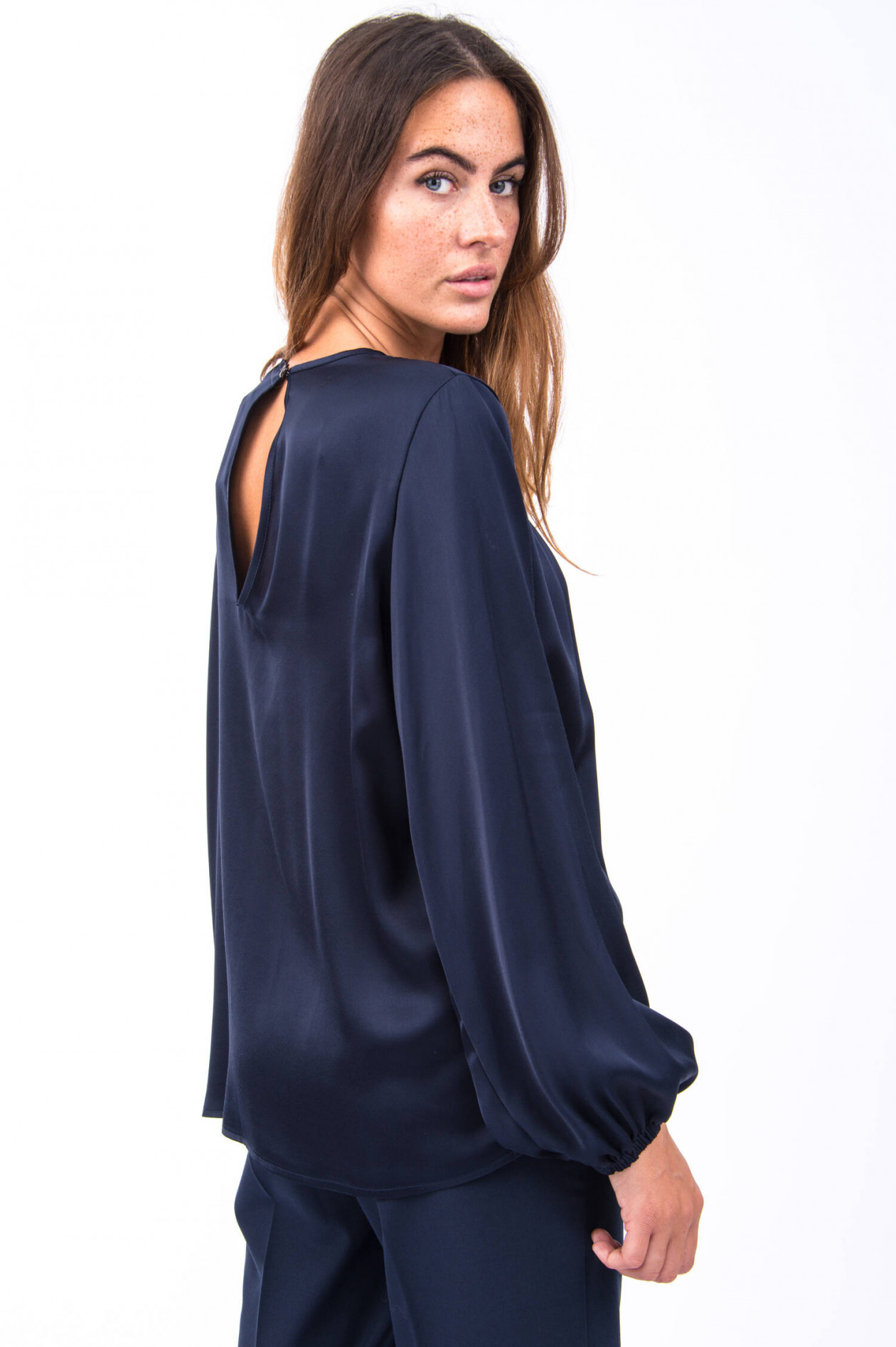 Ottodame Bluse mit gelegten Falten in Blau