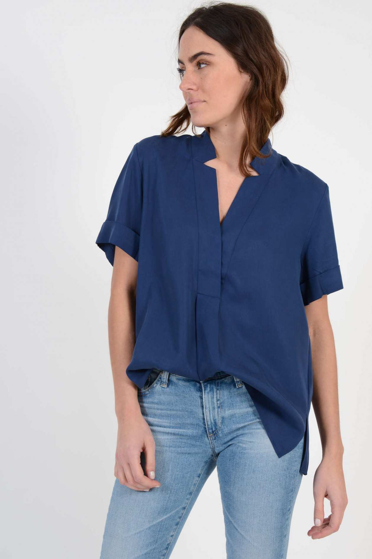 Kurzarm bluse dunkelblau