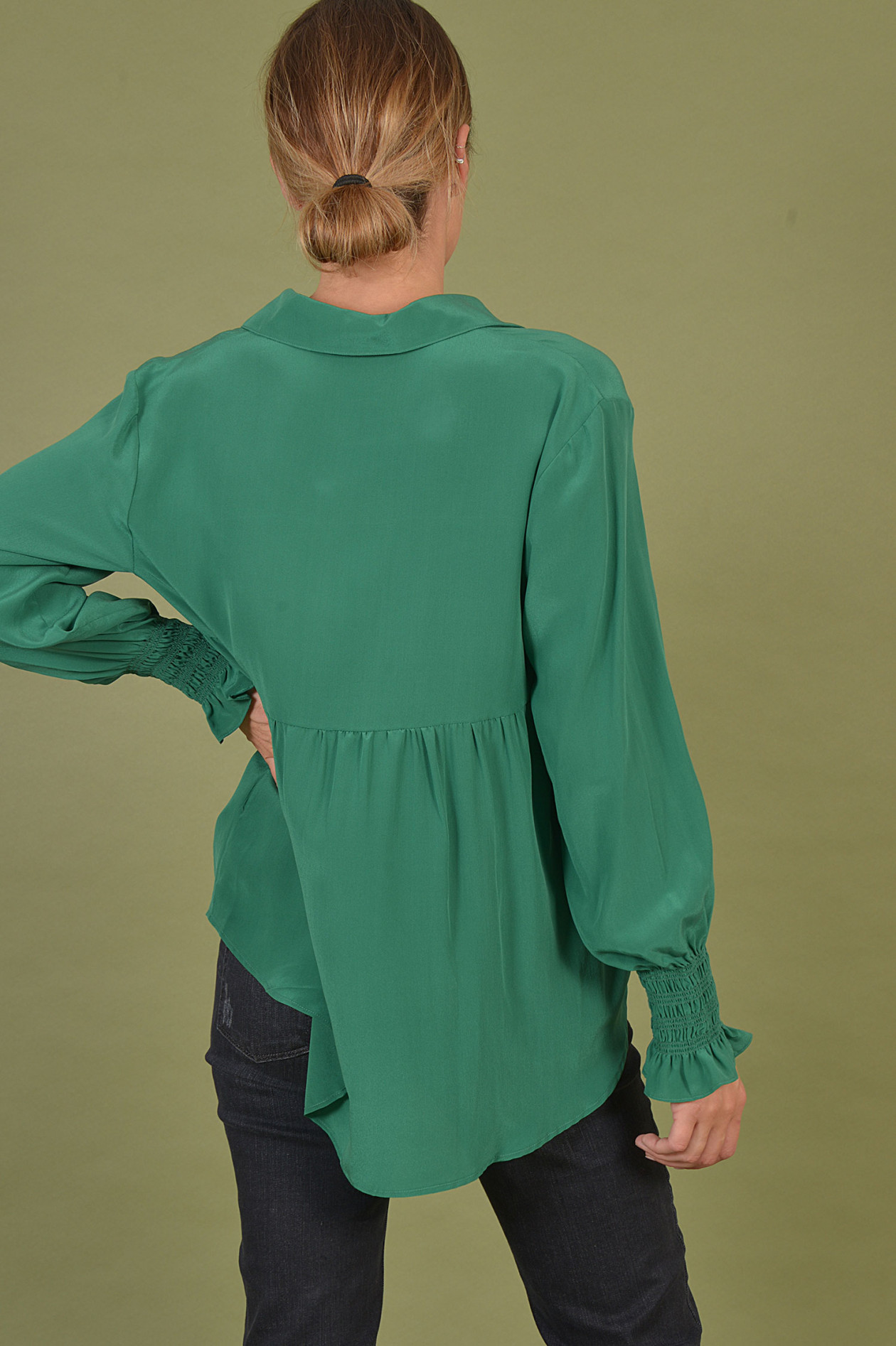 Grüne seidenbluse damen clearance
