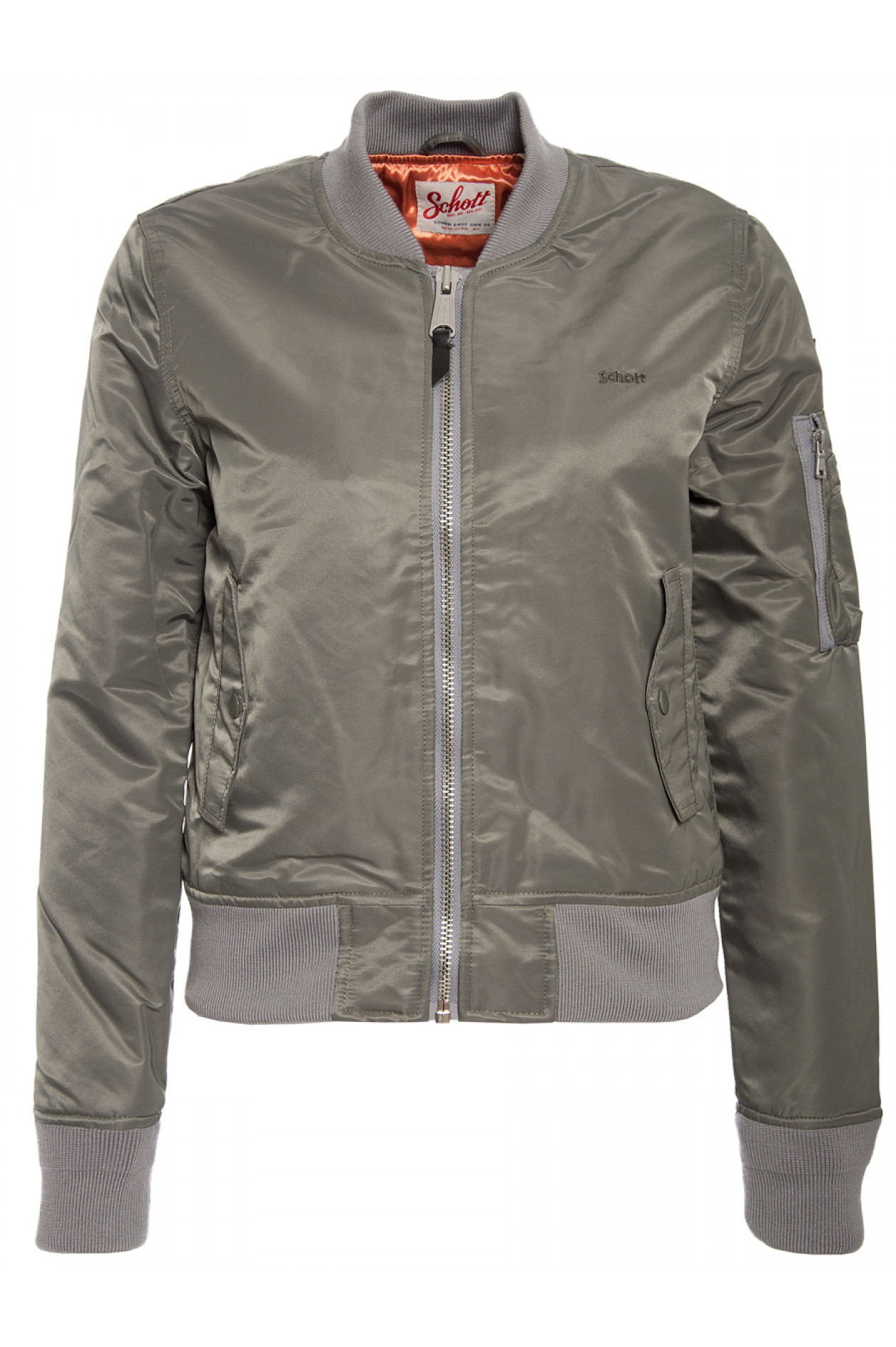 Schott bomberjacke damen grau clearance