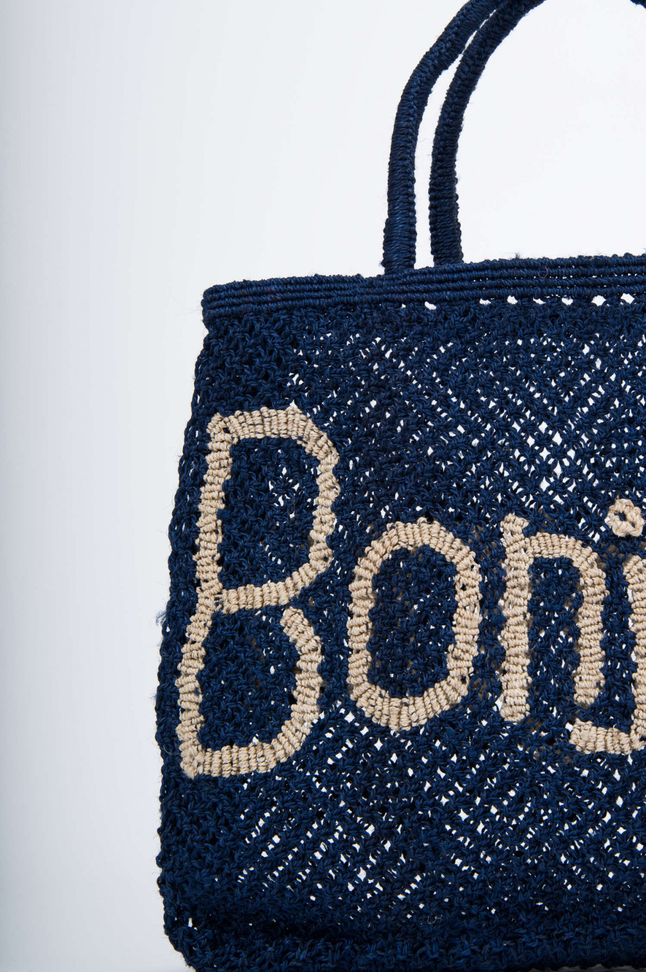 The Jacksons Jute Shopper BONJOUR in Navy Natur GRUENER.AT