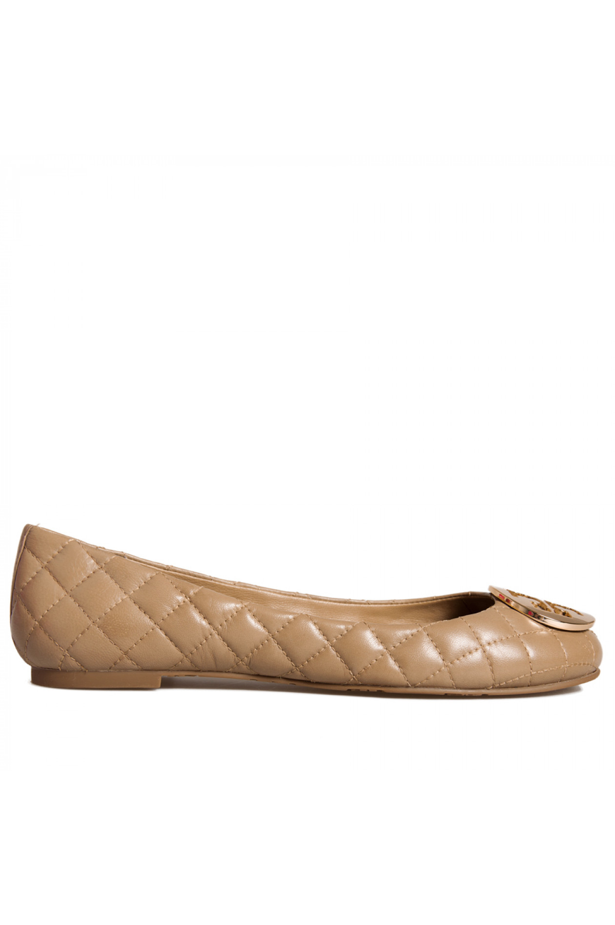 Tory Burch Ballerina Beige gesteppt GRUENER.AT
