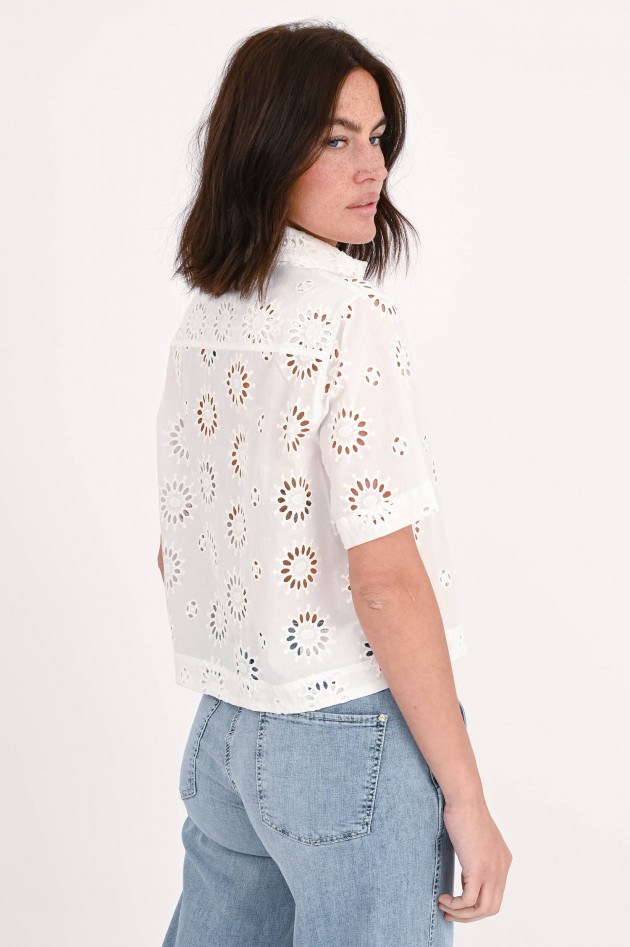 0039-Italy Bluse MIRANDA mit Lochstickerei in Weiß