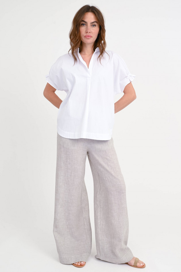 0039-Italy Bluse DERRY mit Arm-Detail in Hellblau