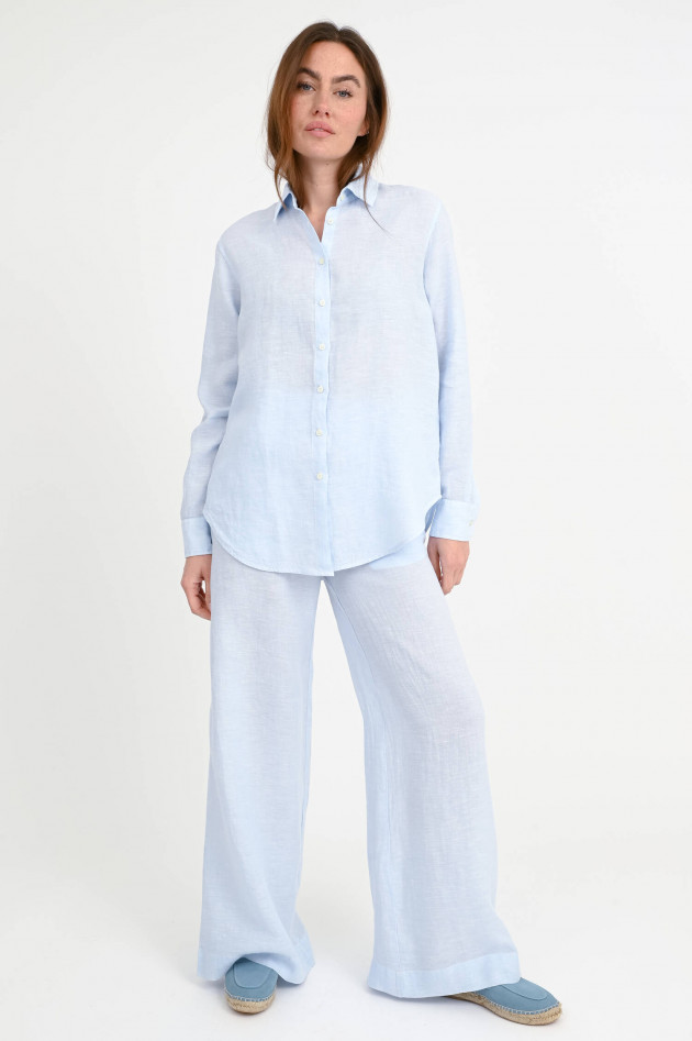 0039-Italy Leinenbluse MIRA in Hellblau