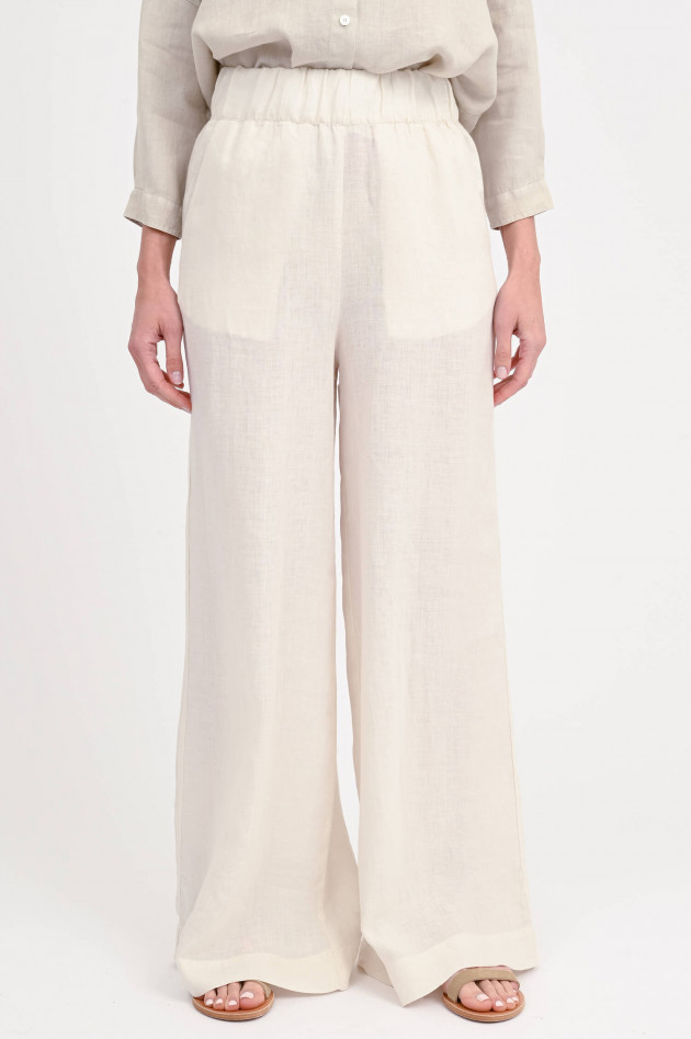 0039-Italy Wide-Leg Hose TAMINA aus Leinen in Sand
