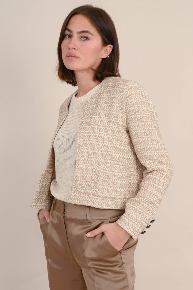 0039-Italy Tweedjacke mit Lurexfäden GIA in Beige/Braun