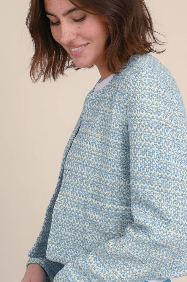 0039-Italy Tweedjacke mit Lurexfäden GIA in Weiß/Blau
