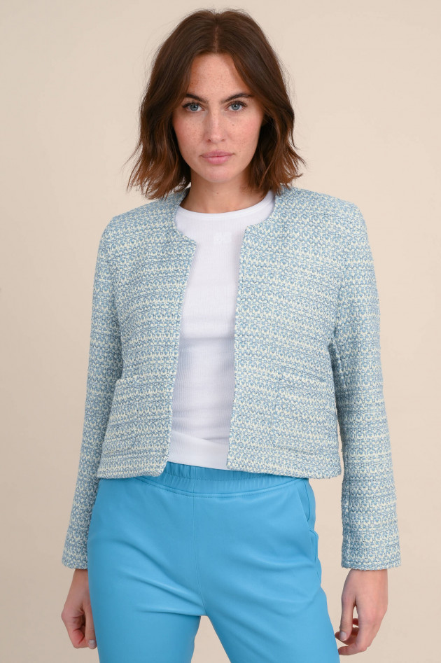 0039-Italy Tweedjacke mit Lurexfäden GIA in Weiß/Blau