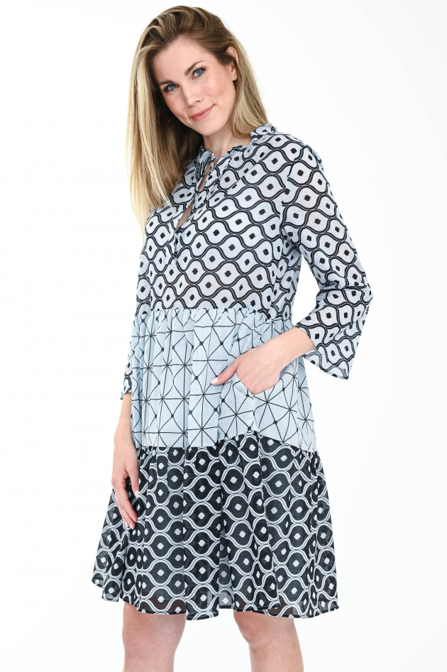 0039-Italy Volantkleid MILLY in Blau
