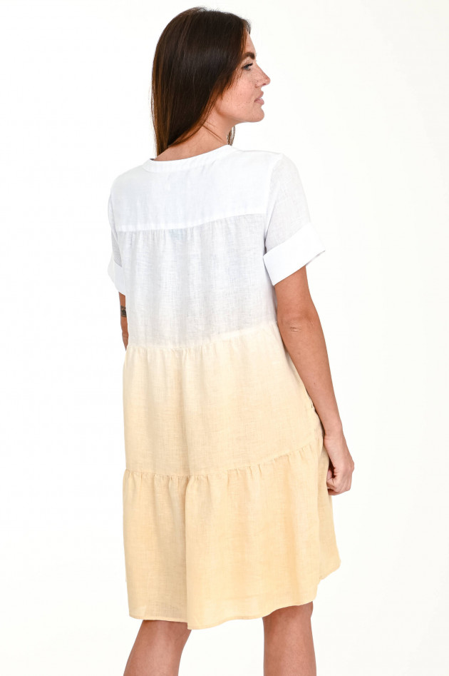 0039-Italy Dip-Dye Volantkleid RICCI KA in Weiß/Beige