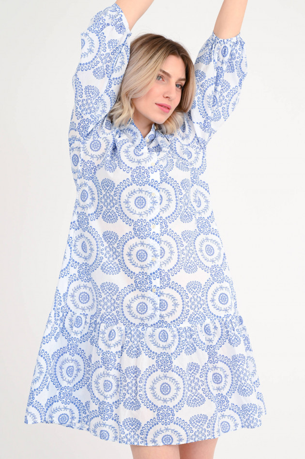 0039-Italy Kleid MILA DRESS in Blau/Weiß