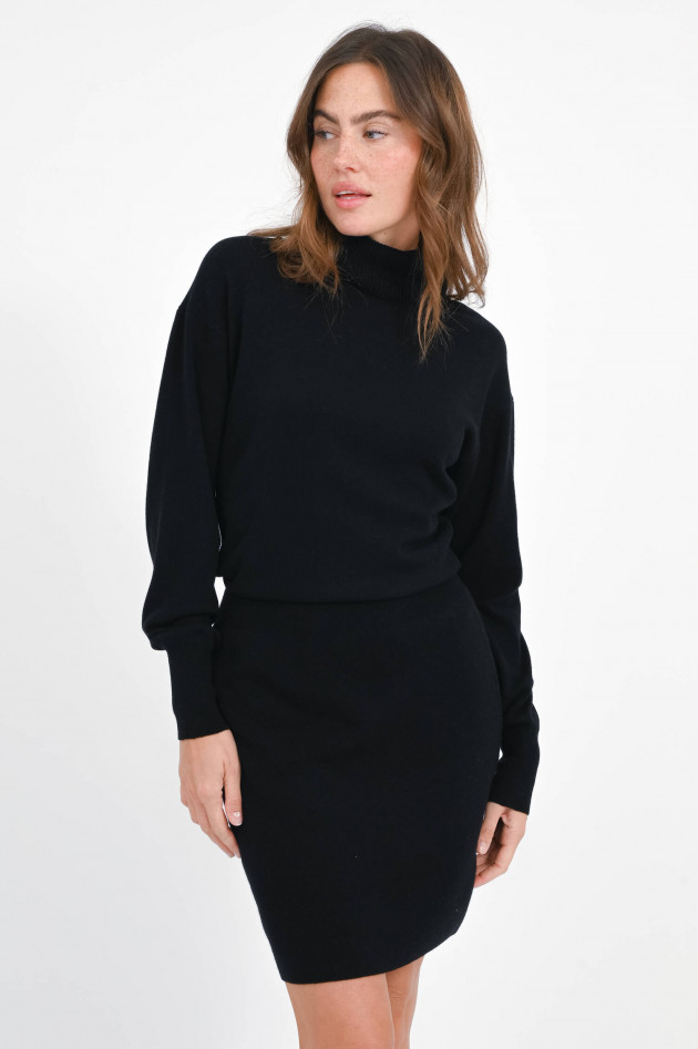 0039-Italy Cashmere-Woll-Strickkleid SARAI in Schwarz