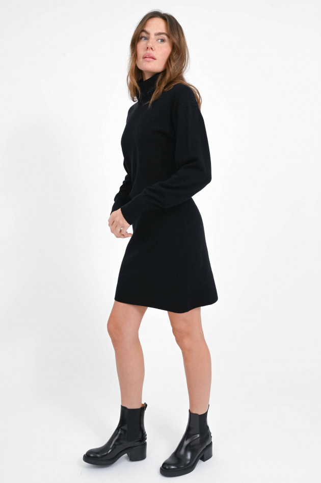 0039-Italy Cashmere-Woll-Strickkleid SARAI in Schwarz