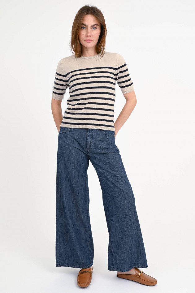0039-Italy Cashmere-Shirt ISOLA in Taupe/Navy