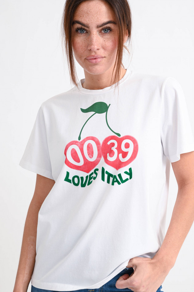 0039-Italy T-Shirt CLARA CHERRY in Weiß