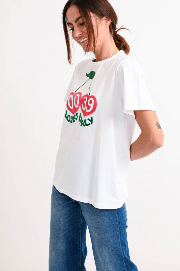 0039-Italy T-Shirt CLARA CHERRY in Weiß