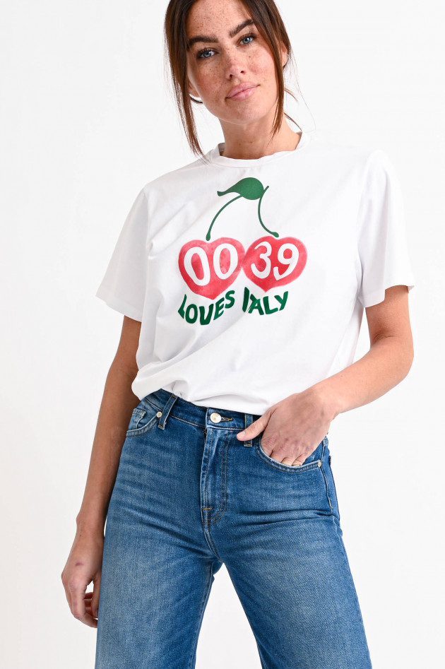 0039-Italy T-Shirt CLARA CHERRY in Weiß